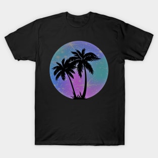 Vaporwave Palm Trees: 80's, 90's Pastel Blue, Pink, and Purple Retro Vintage Sunset Tropical Vaporwave T-Shirt